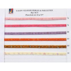 09675 Velvet Galon with Sequins & Beads