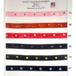 09734 Stretch Velvet Galon &Strass&