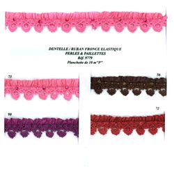 09779 Stretch Lace Trim w/Beads & Sequin