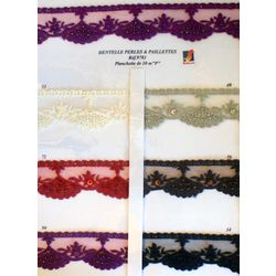 09783 Embroidered Beaded Lace w/ Sequins