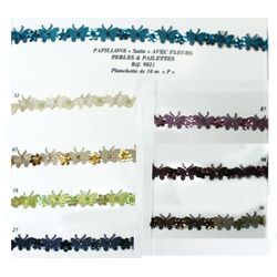 09821 Beaded Trim, Butterflies & Flowers