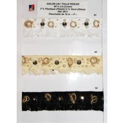 09911 Linen & Tule Trim with Pearls