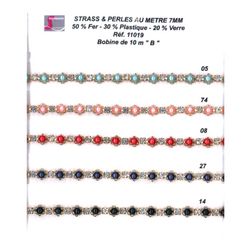 11019 Rhinestone & Bead Trim, 7mm