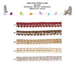 11032 Faux Leather Rhinestone Trim, 13mm
