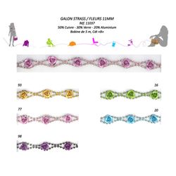 11037 Rhinestone & Metal Flower Trim