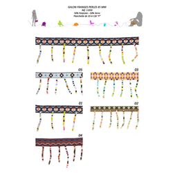 11050 Beaded Fringe Braided Header, 45mm