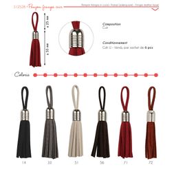 12528 Leather Tassel with Silver Top