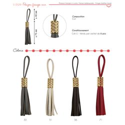12529 Leather Tassel with Gold Top