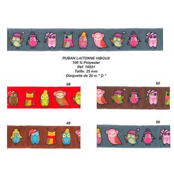 16551 100% Polyester Wired Owl Ribbon