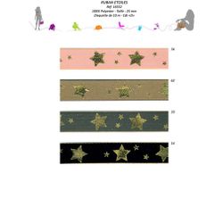 16552 Polyester Gold Star Ribbon, 25mm