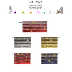 16572 Organdy Ribbon w/ Stars, 38mm