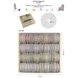 30034 Linen Ribbon Assortment, 64 pc