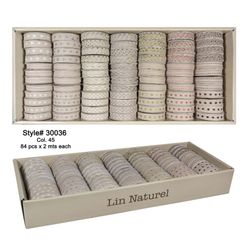 30036 Linen/Elegance Ribbon Assort.-84pc