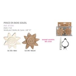67106 Wooden Sun Clip 7 x 6.5cm