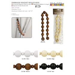 67540 Wood Ball Magnetic Curtain Tieback