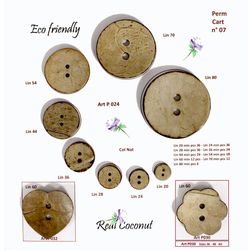 B0P024 Coconut 2-Hole Button