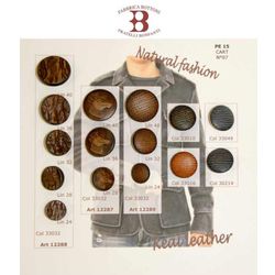 B12287 Deer Profile Leather Button
