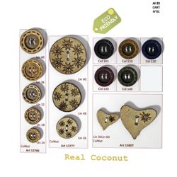 B13777 Coconut Button with Edelweiss