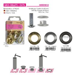 M00238 15mm Metal Grommet Set w/ Tool