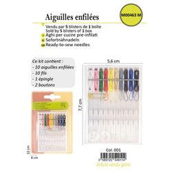 M00463 Sewing Kit, Pre-Threaded Needles