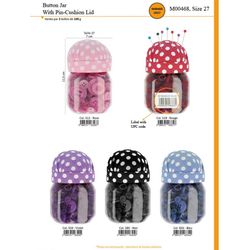 M00468 / T27 Button Jar w/Pincushion Lid