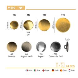 M00490 Flat, Matte Metal Button