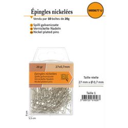 M00677 Straight Pins, 27mm x 0.7mm