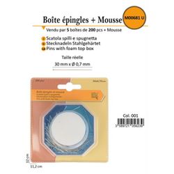 M00681 Pins with Foam Box Top 30mmx0.7mm
