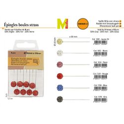 M00685 Rhinestone Ball Headed Pins, 8ct