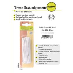 M00847 Soft Braided Elastic, 3mm x 6.5 m