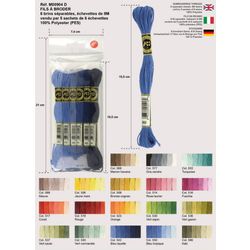 M00904 Embroidery Thread, 6 Colors/Pk