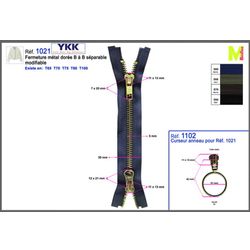 M01021 Separable, Modifiable2-Way Zipper