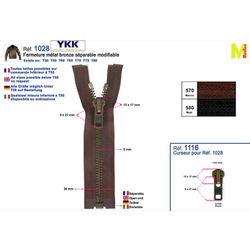M01028 Separable, Bronze Zipper