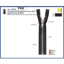 M01042 Plastic Zipper (Silver Colored)
