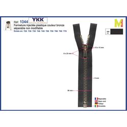 M01044 Plastic Zipper (Bronze Colored)