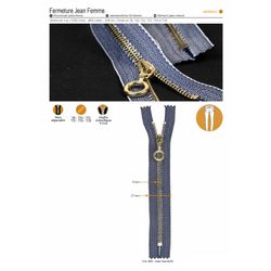 M01945 Denim Zipper with Circle Pull