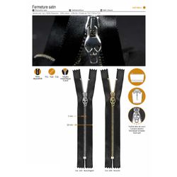 M01948 Satin Zipper w/ Skull Pull