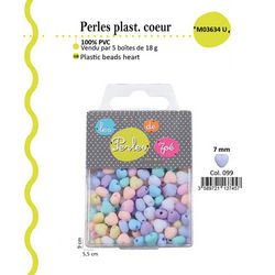 M03634 Plastic Pastel Heart Beads