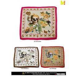 M08805 100% Rayon Skull Headscarf
