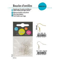 M09219 Fish Hook Earrings, 20pcs/Pk