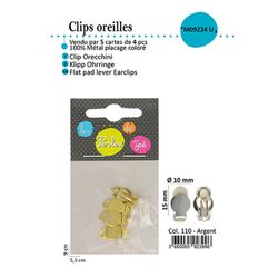 M09224 Clip-on Earring Components, 4pcs