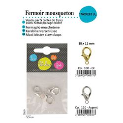 M09232 Lobster Claw Clasp, 2pcs/Pk