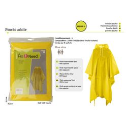 M09700 Yellow Adult Size Poncho