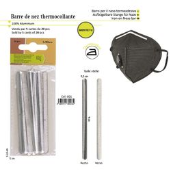 M09707 Iron-on Nose Bar for Masks, 20pcs