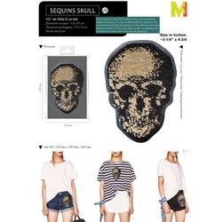 M11706 XL Sequin Skull Applique