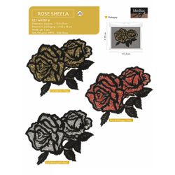 M11717 Double Rose Applique 11.5cm x 9cm