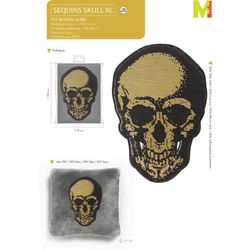 M11733 XL &Sequin Skull& Applique