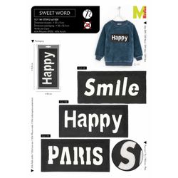 M11739 XL Smile/Happy/Paris Appliques