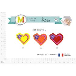 M15249 Faux Leather Heart with Flower