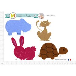 M15281 Hippo/Cat/Lizard/Rabbit/Turtle